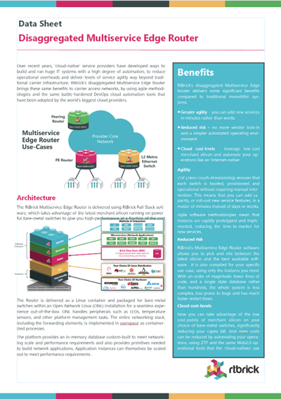 Multiservice Edge Router Software Datasheet