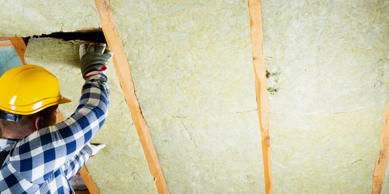 A man doing an insulation job