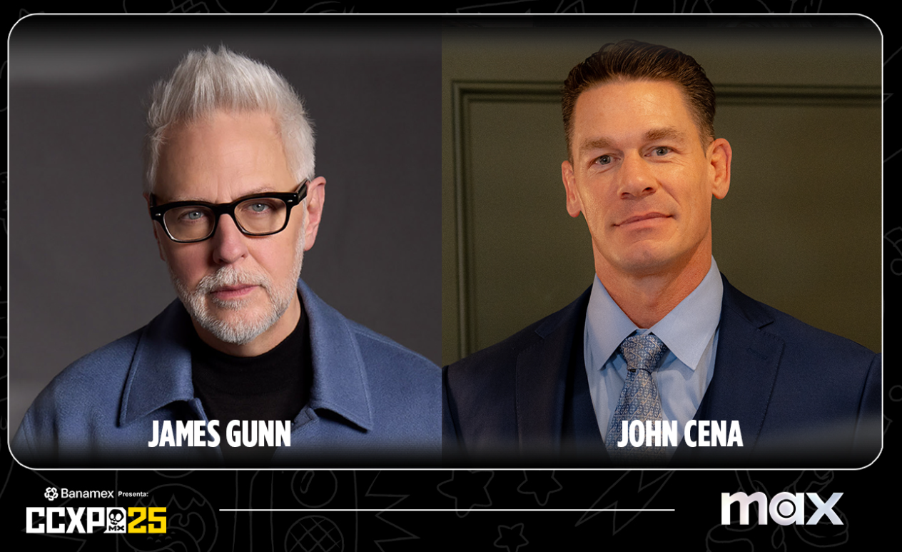 JAMES GUNN Y JOHN CENA CIERRAN CON CASCO DE ORO EL THUNDER STAGE BY CINEMEX CON EL PANEL DE LA SERIE PEACEMAKER