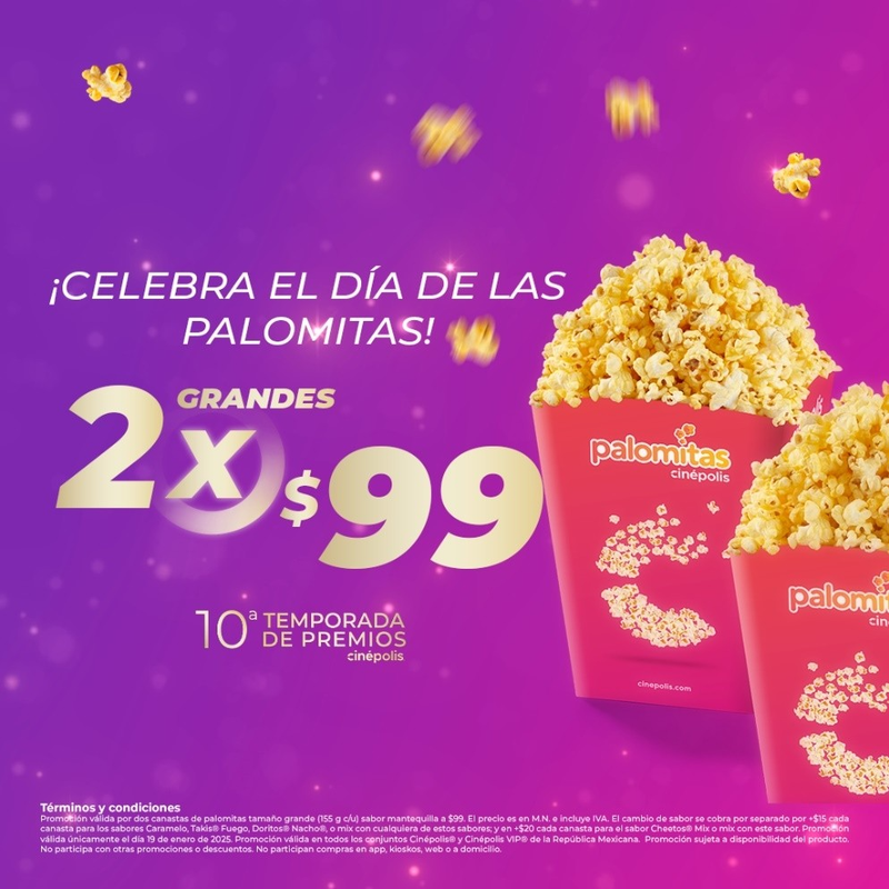 Cinépolis celebra el Día Mundial de las Palomitas este 19 de enero