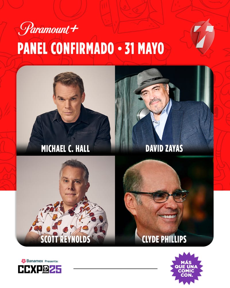 🥼🩸¡Dexter cambia la mesa de disección por la CCXPMX! Michael C. Hall y David Zayas juntos en un panel imperdible de Paramount+ 🤯💙