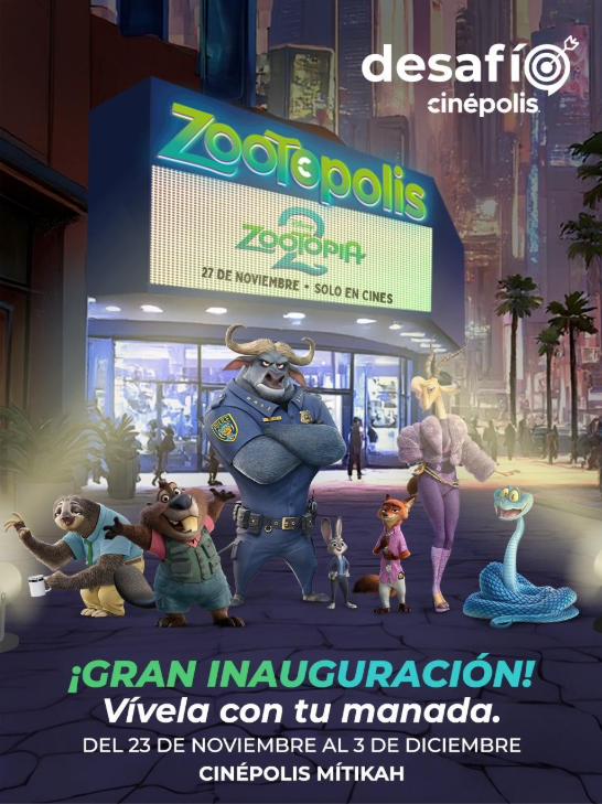 Cinépolis Mítikah se transforma en Zootopolis gracias a Desafío Cinépolis