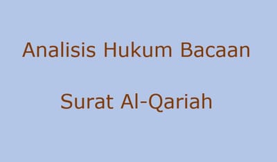 Analisis Hukum Tajwid Pada Surat Al-Qariah