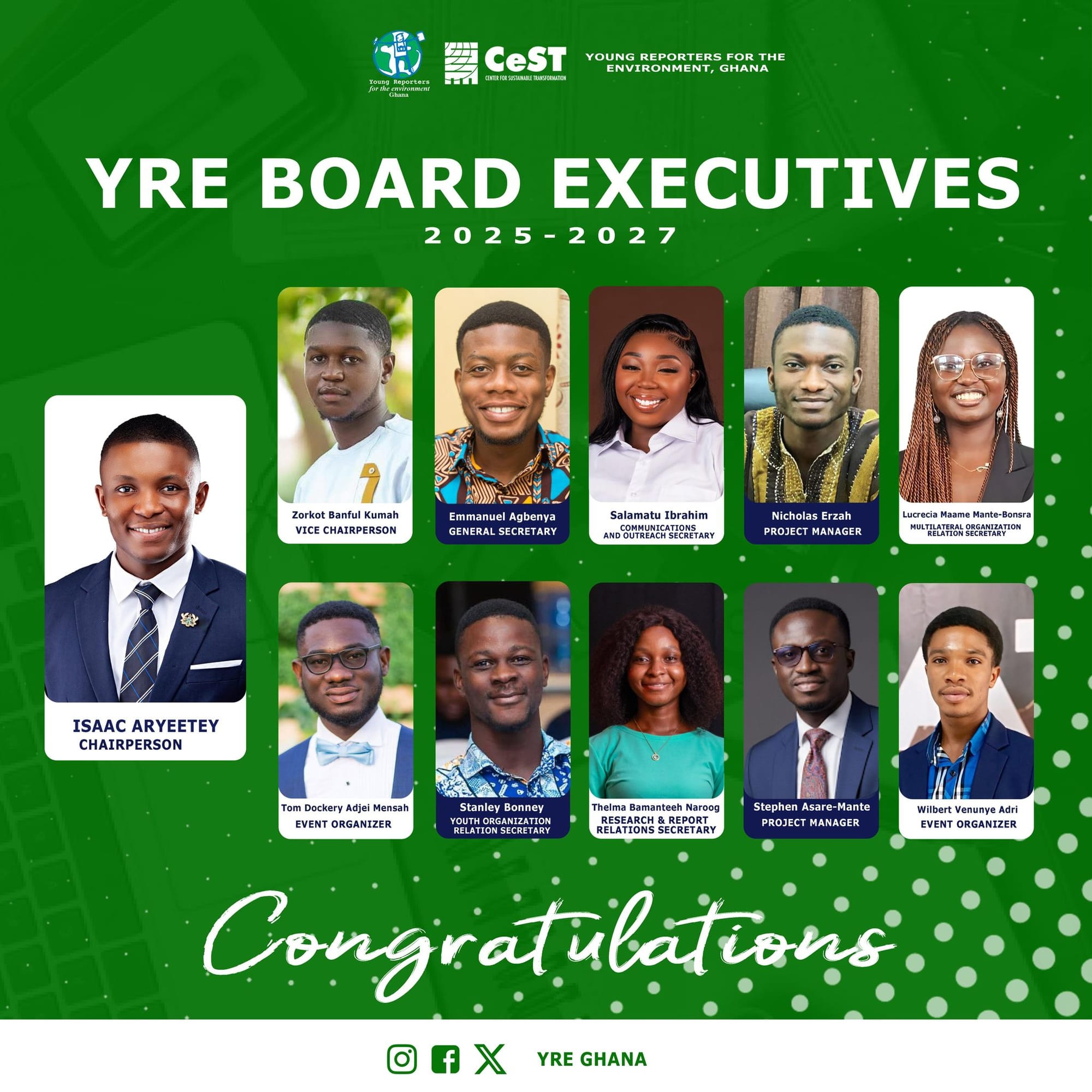 YRE Ghana Inaugurates New Youth Board to Champion Environmental Action