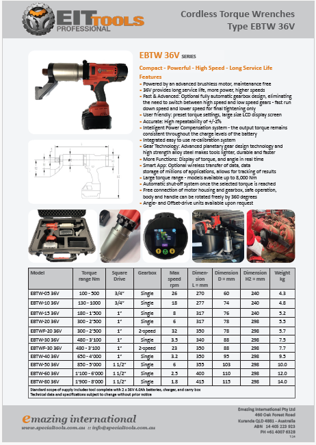 36V Cordless Battery Torque Wrenches
