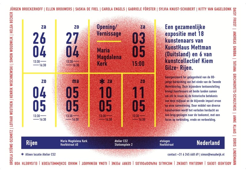Sonderausstellung im  Rahmen des deutsch-niederländischen Kunstaustausches | Künstler*innen stellen in Rijen und Gilze (NL) aus. 26.04. - 11.05.2025 (Vernissage: Sa. 03.05.2025)