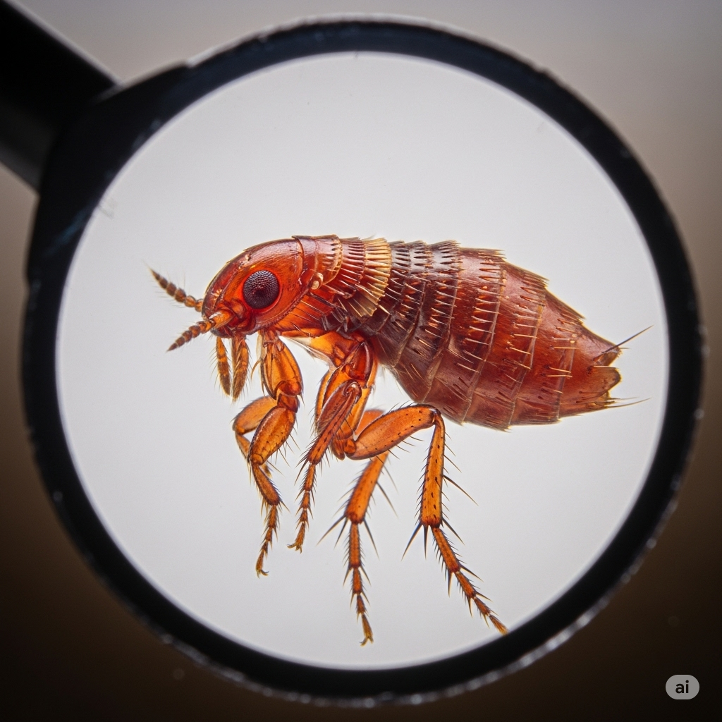 זיהוי וטקסונומיה: פרעושים {fleas}.