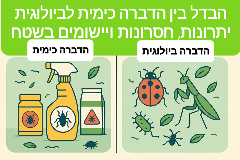 מה הבדלים בין הדברה כימית לביולוגית: יתרונות, חסרונות ויישומים בשטח? ✔️