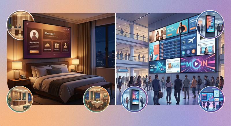 Hospitality Displays vs. Digital Signage: What's the Difference