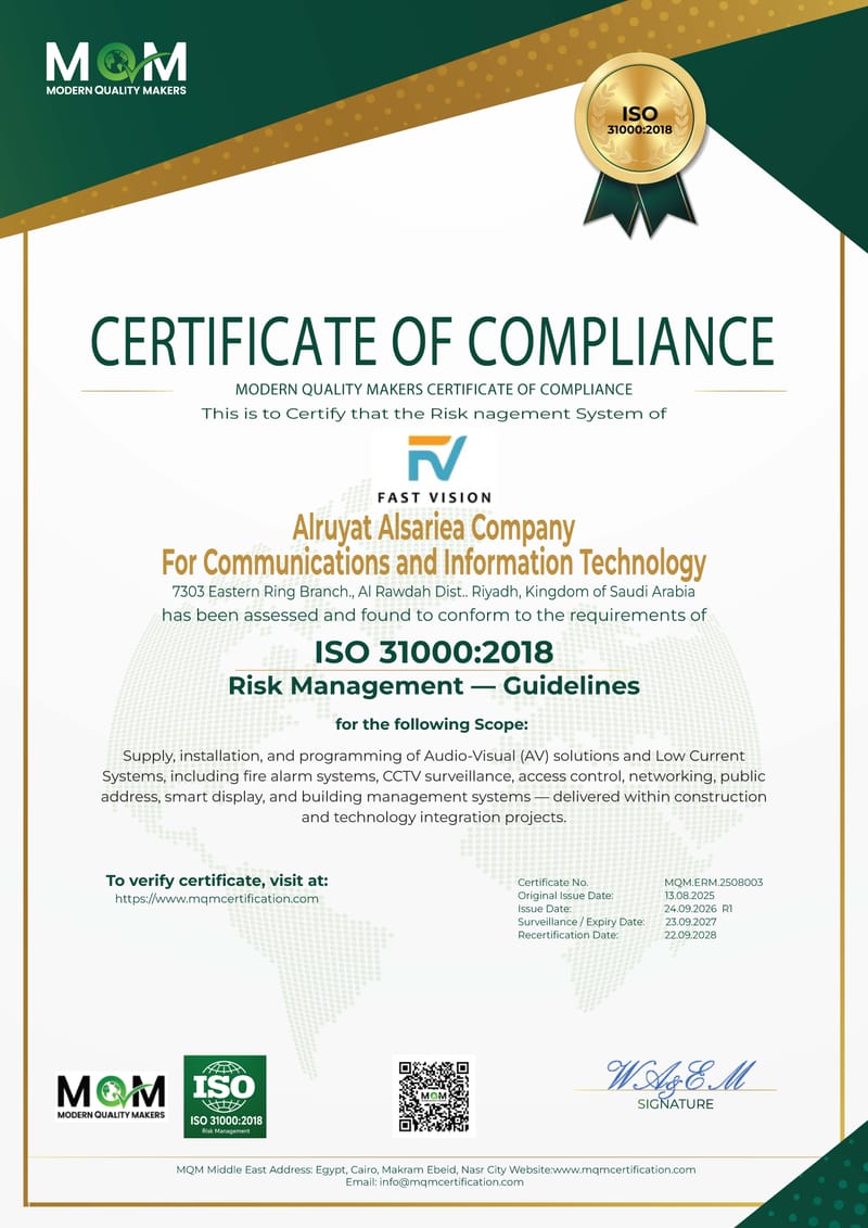 ISO 31000:2018 Risk Management | Fast Vision Saudi Arabia