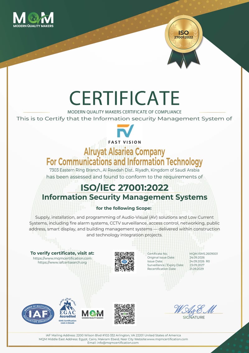 ISO 27001:2022 Information Security | Fast Vision Riyadh