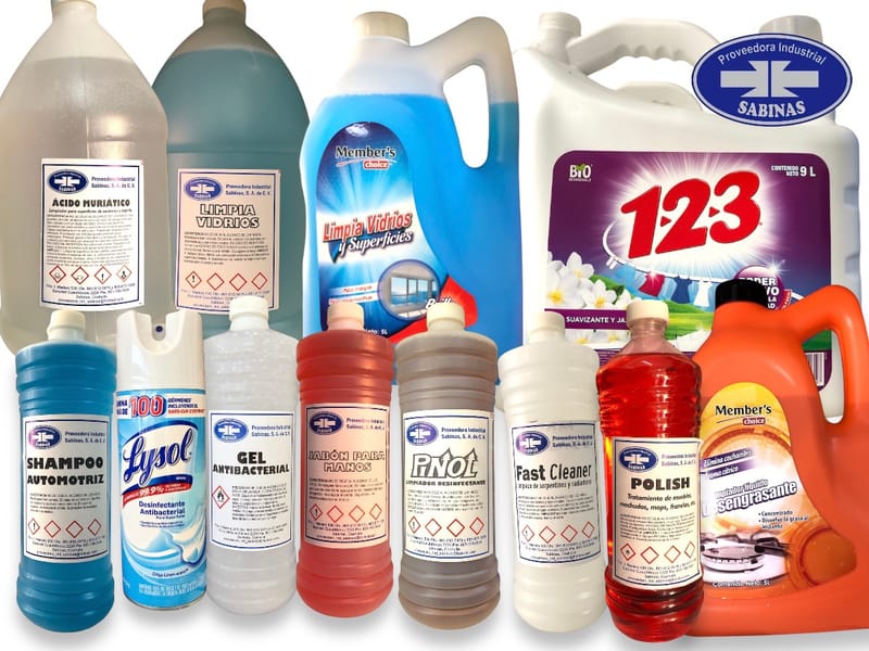 QUÍMICOS DE LIMPIEZA, DETERGENTES, DESINFECTANTES Y MÁS
