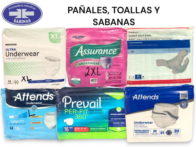 PAÑALES, TOALLAS Y SABANAS