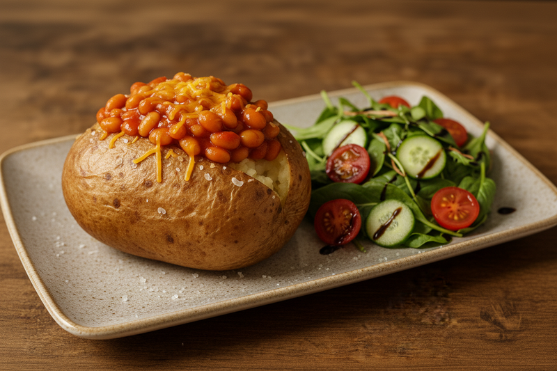 Baked potato with one topping