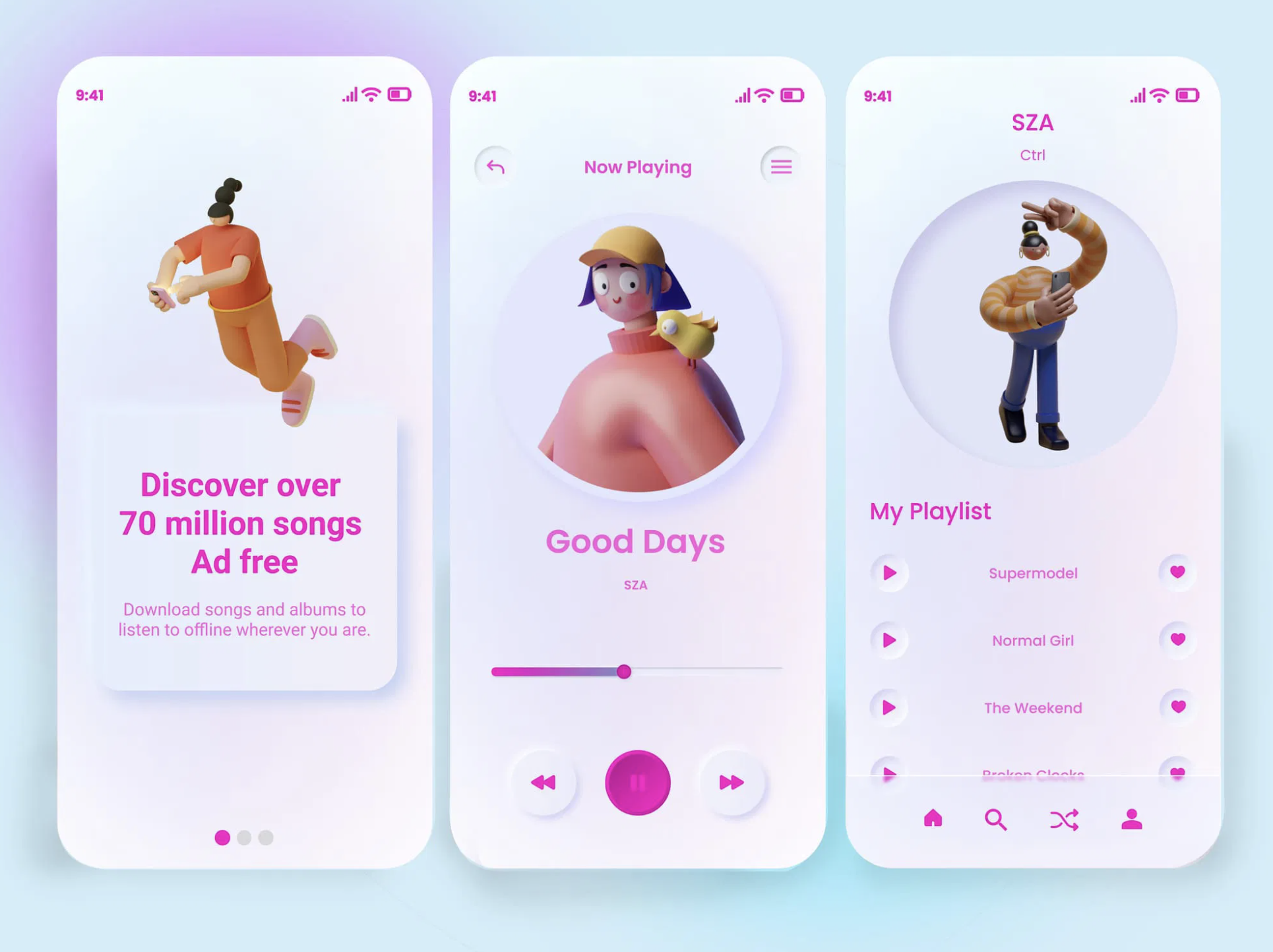 Modern Music Streaming App Design