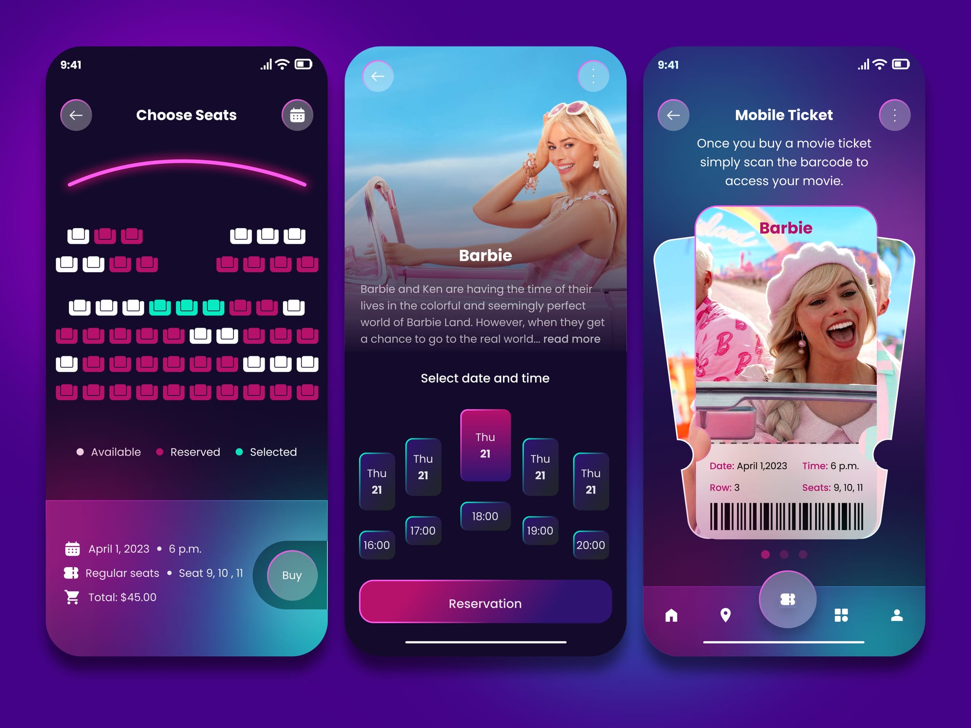 Movie Ticket Booking App Design