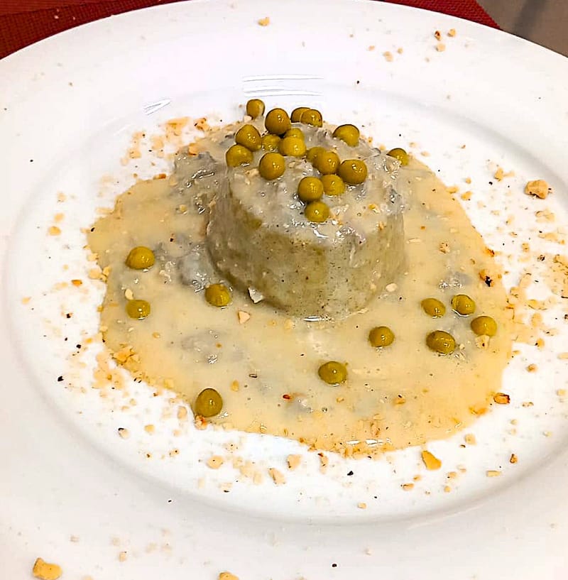 FLAN DI PISELLI CON CREMA AL GORGONZOLA