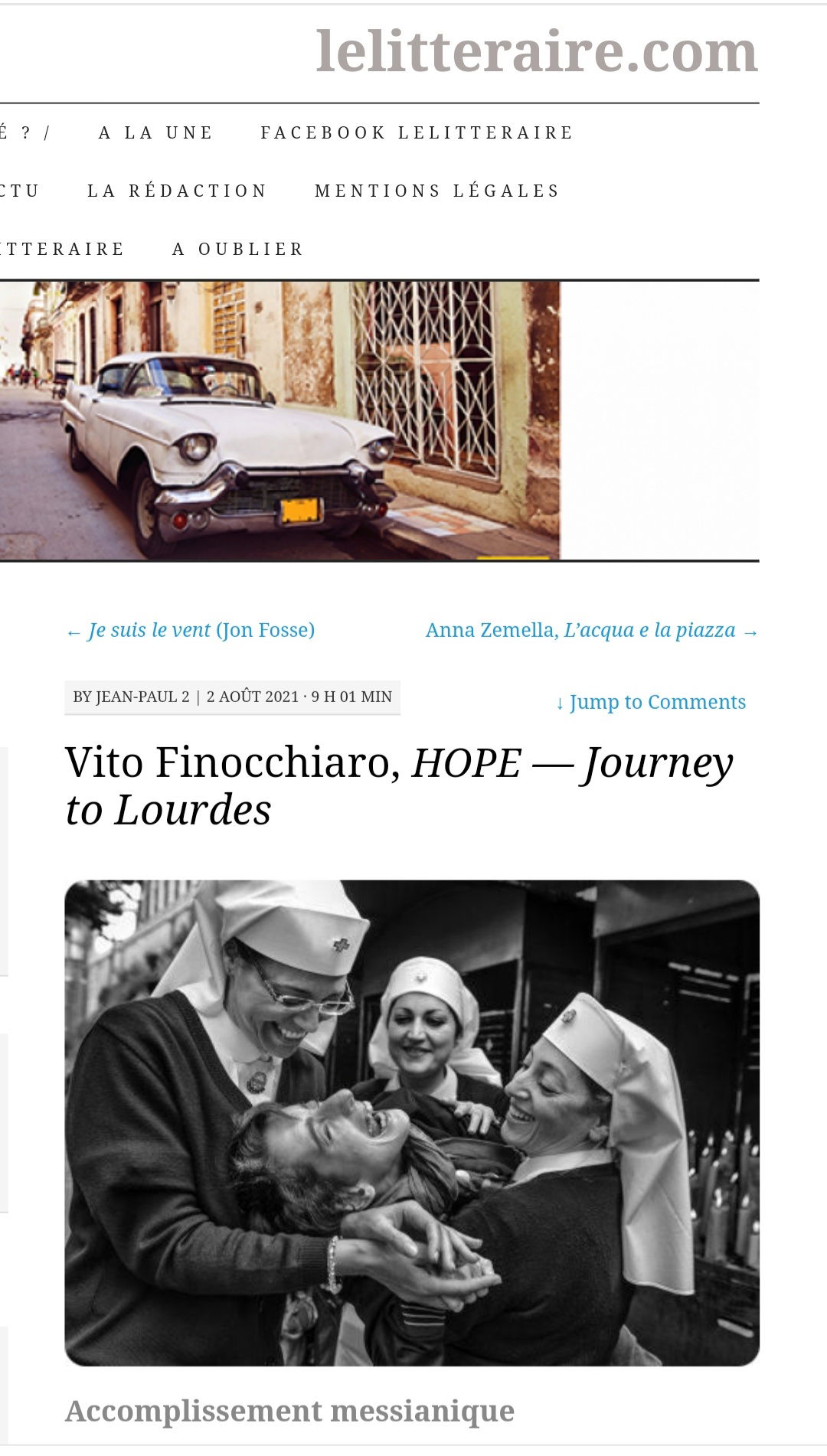 Vito Finocchiaro, HOPE — Journey to Lourdes