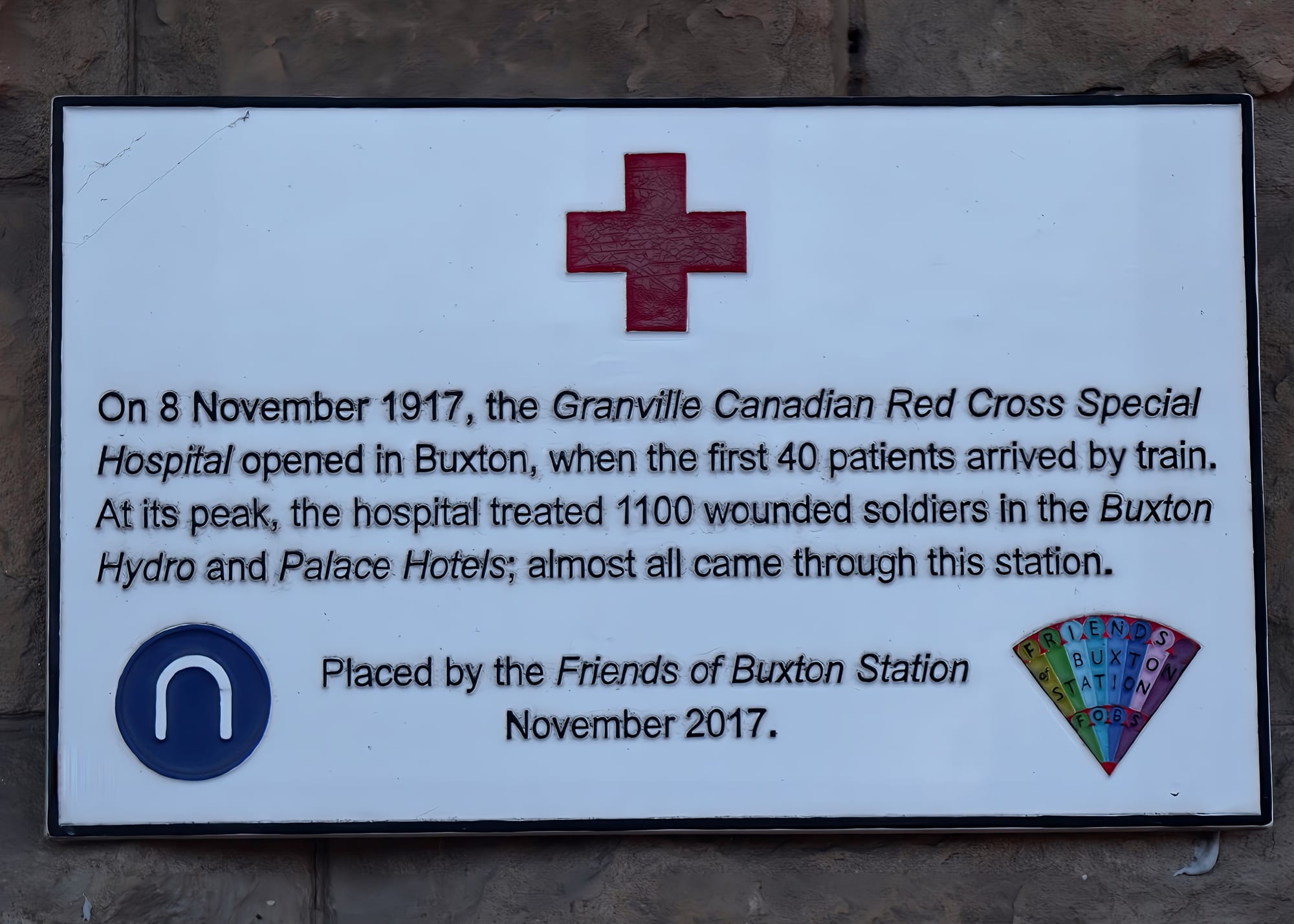 Commemorative plaque at Buxton Railway Station