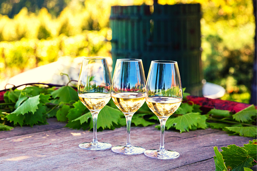 Verres de vin blanc