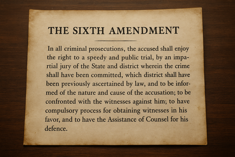 THE 6TH AMENDMENT OF THE UNITED STATES