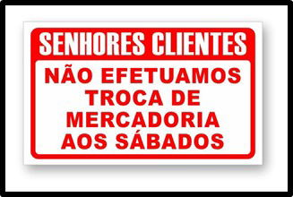 Placa Aviso Troca