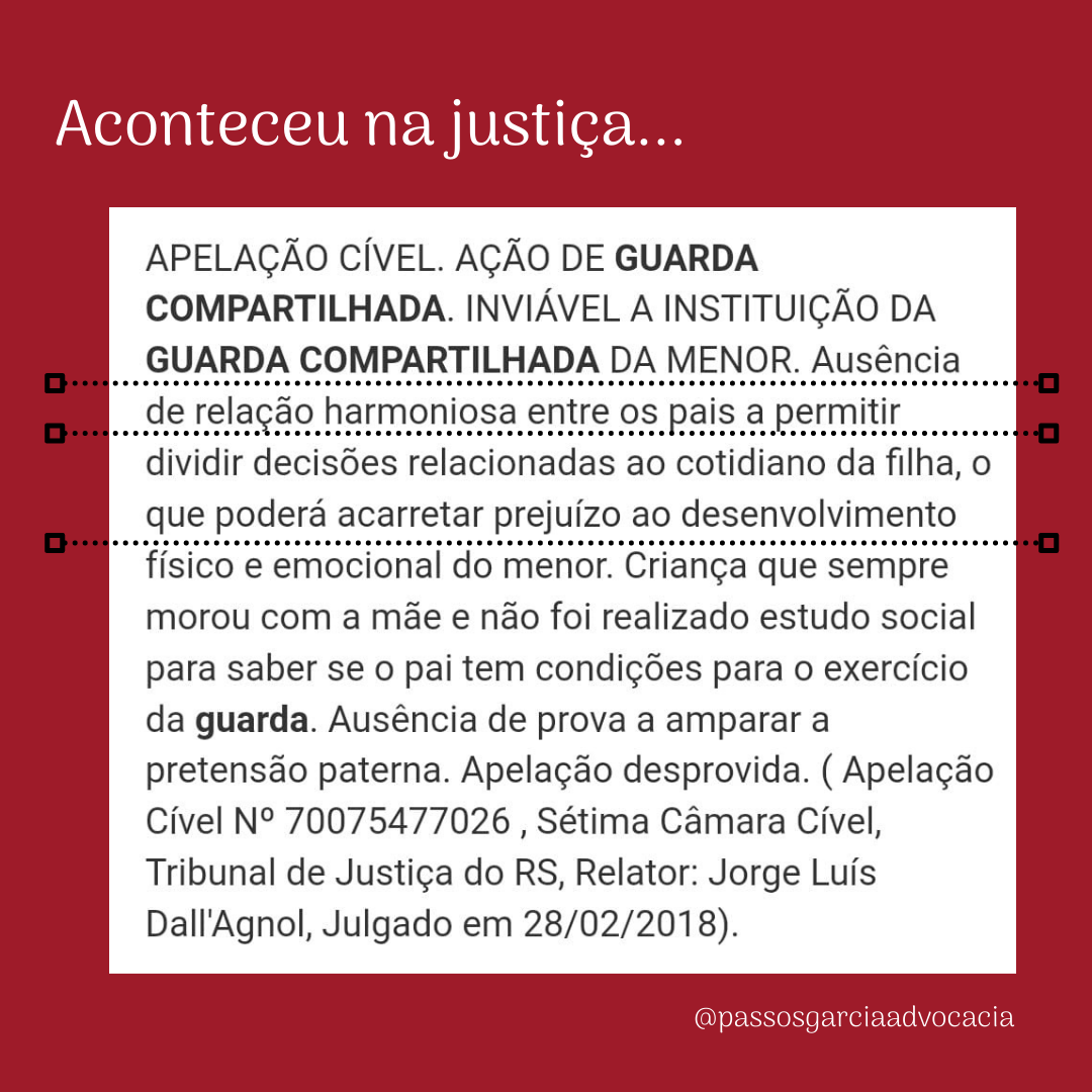 decisão judicial sobre guarda negada