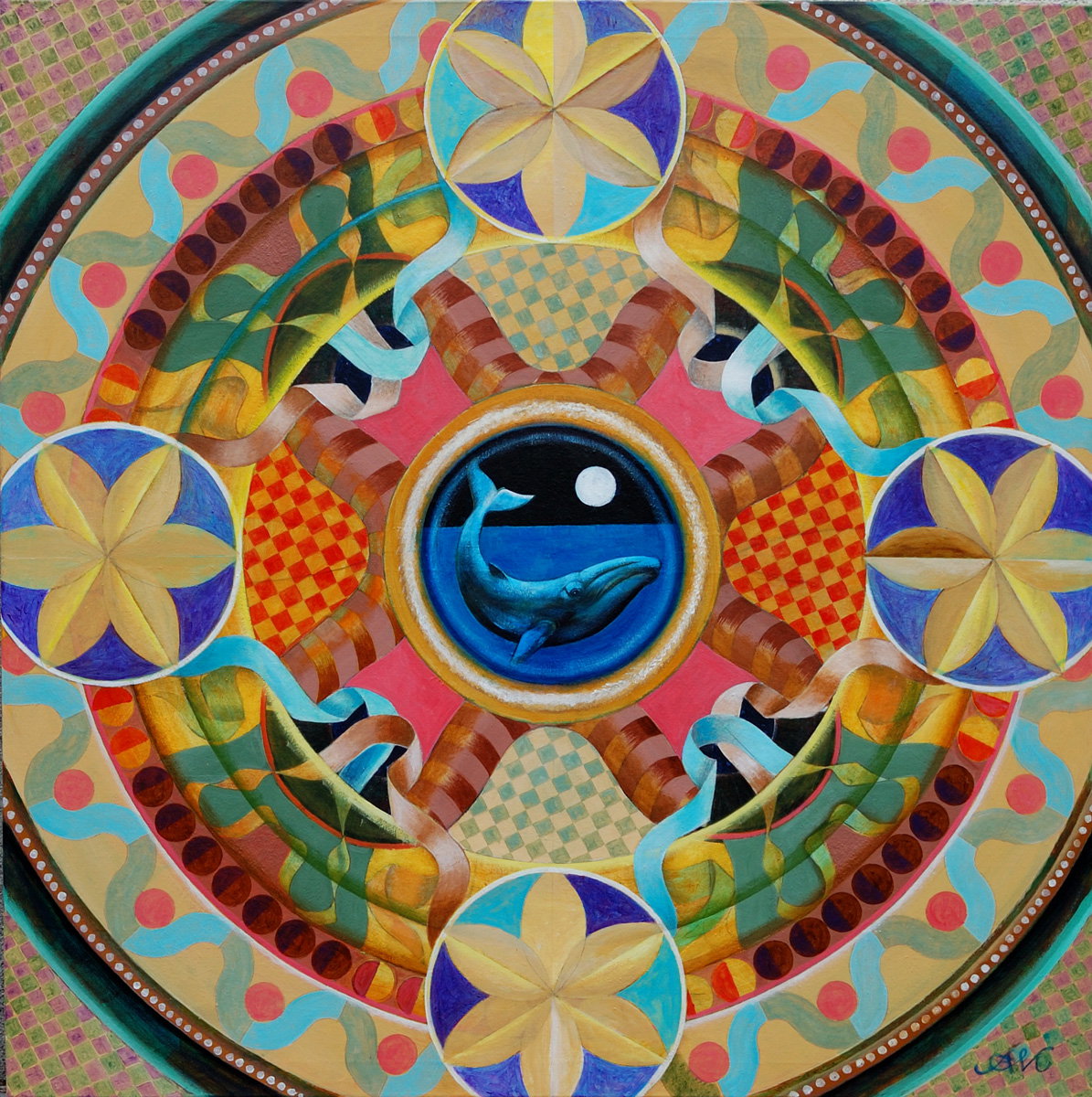 Mandala z wielorybem