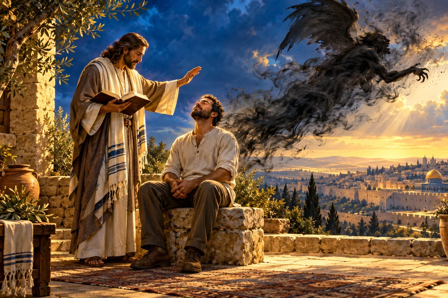 Symbolic ministry illustration: prayer