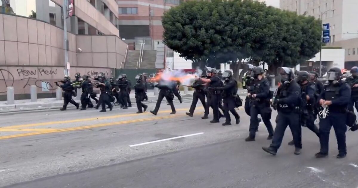 Let's see more of this. Police take on and arrest protestors.