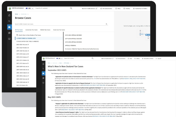 CCH iKnowConnect - Income tax Cases - NZ - 1