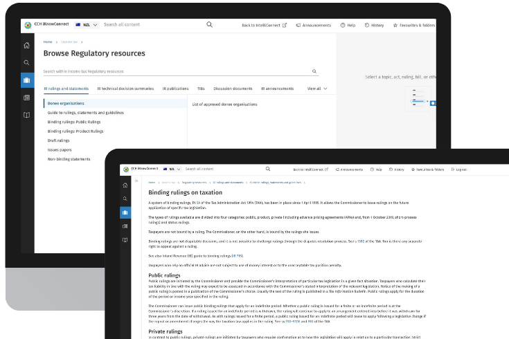 CCH iKnowConnect - Income tax Regulatory Resources - NZ - 1
