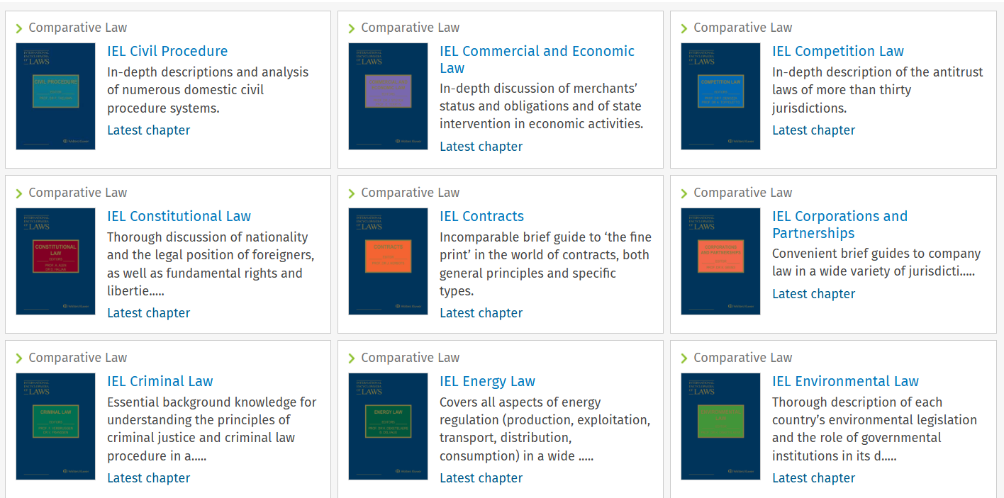 International Encyclopaedia of Laws (Online)