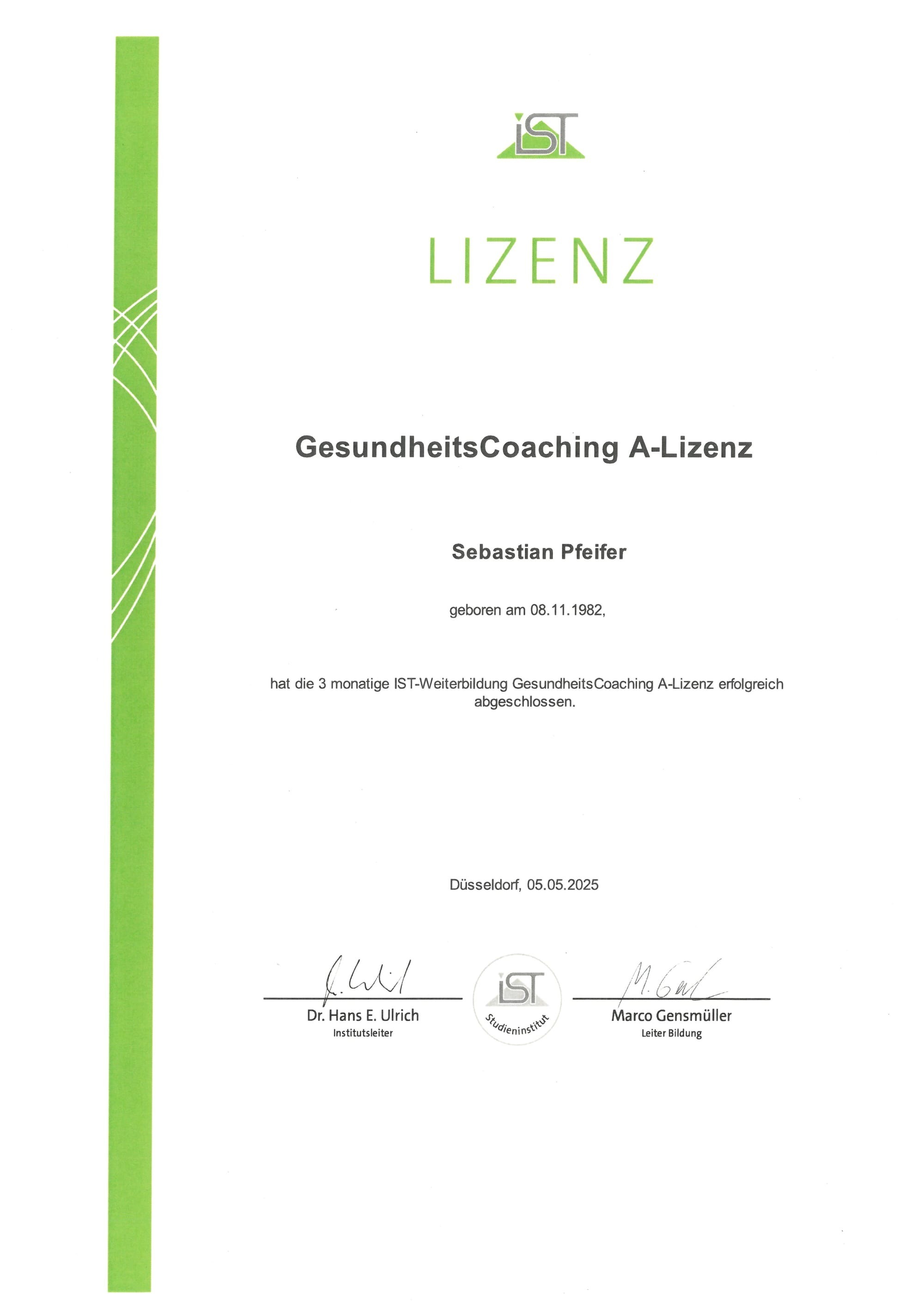 Gesundheitscoaching A-Lizenz