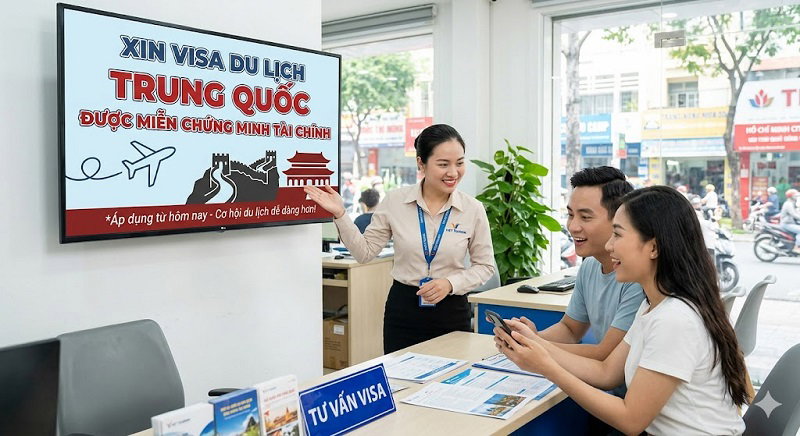 xin visa du lịch Trung Quốc được miễn chứng minh tài chính