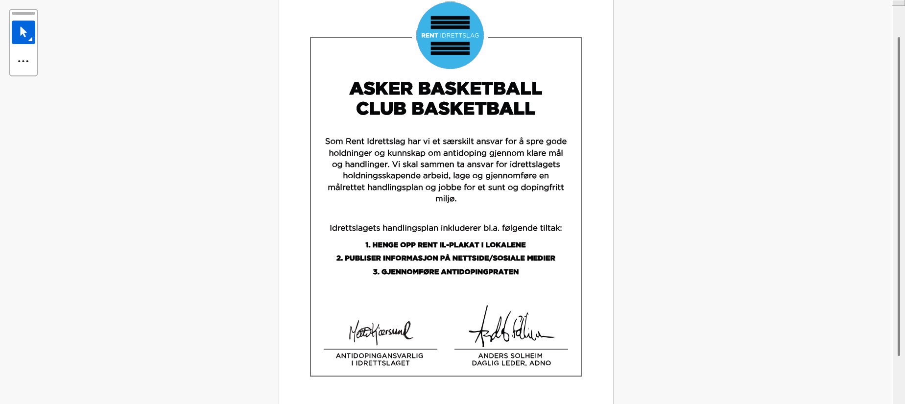 Asker Basketball Club er Rent Idrettslag
