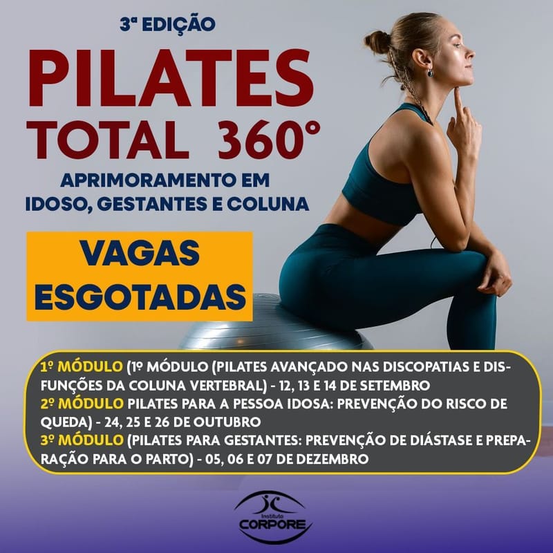 Pilates Total 360º - Aprimoramento em IDOSOS, GESTANTES E COLUNA.