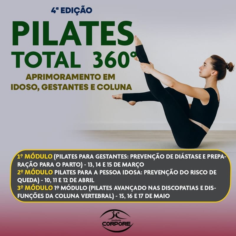 Pilates Total 360º - Aprimoramento em IDOSOS, GESTANTES E COLUNA.