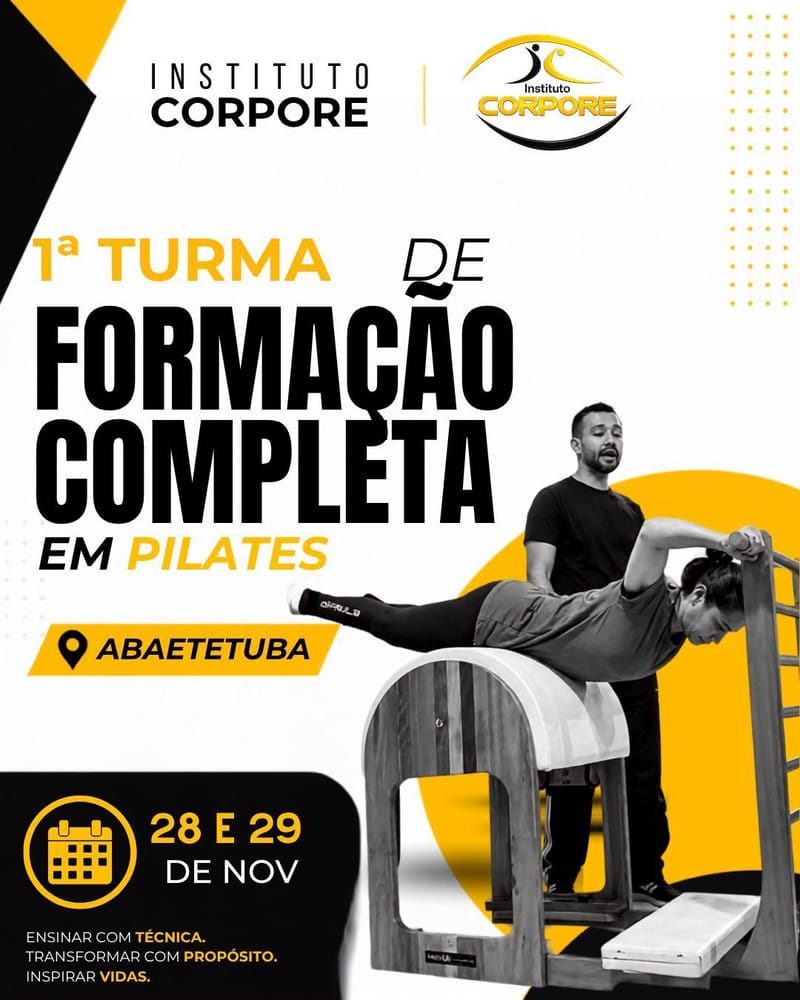 Curso de Formação Completa em Instrutores de Pilates - ABAETETUBA