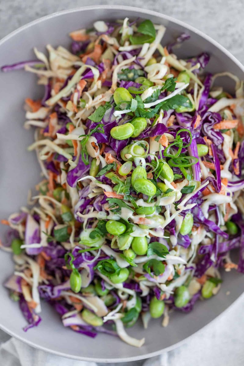 Crunchy Rainbow Salad with Edamame Beans - Kim's Nutrition