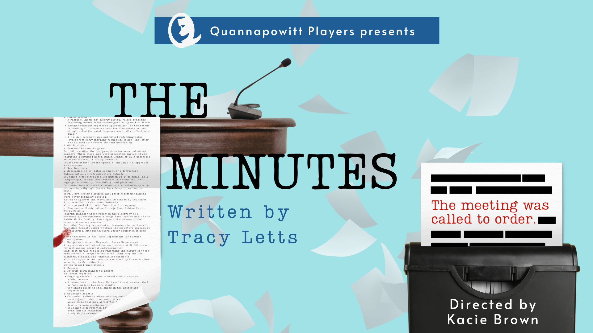 "The Minutes" - by Tracy Letts - Quannapowitt Players (Reading, MA.)