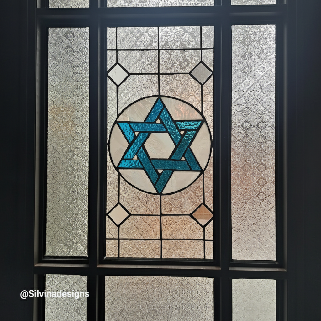 מגן דטד חלון לבית הכסת Stained glass Sinagogue