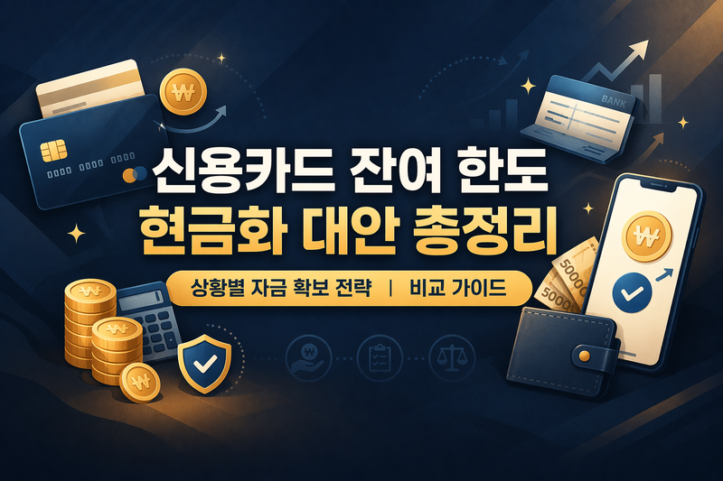 신용카드 잔여 한도 현금화 대안 총정리 – 상황별 자금 확보 전략 비교 가이드