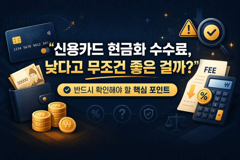 신용카드 현금화 수수료, 낮다고 무조건 좋은 걸까?” 반드시 확인해야 할 핵심 포인트