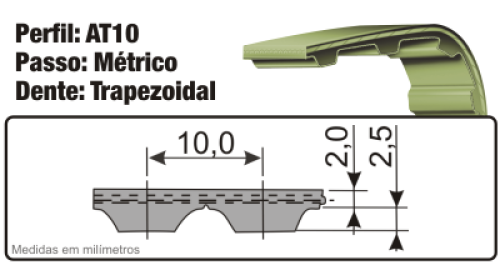 Correia Sincronizada em Poliuretano AT10