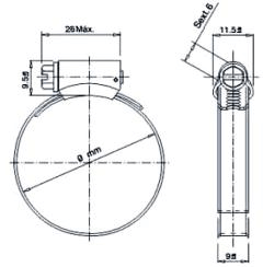 desenho da abraçadeira FLEXIL Suprens 