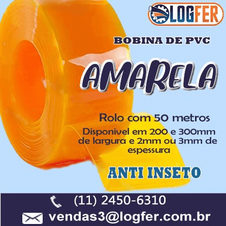 Cortina de PVC amarela anti inseto