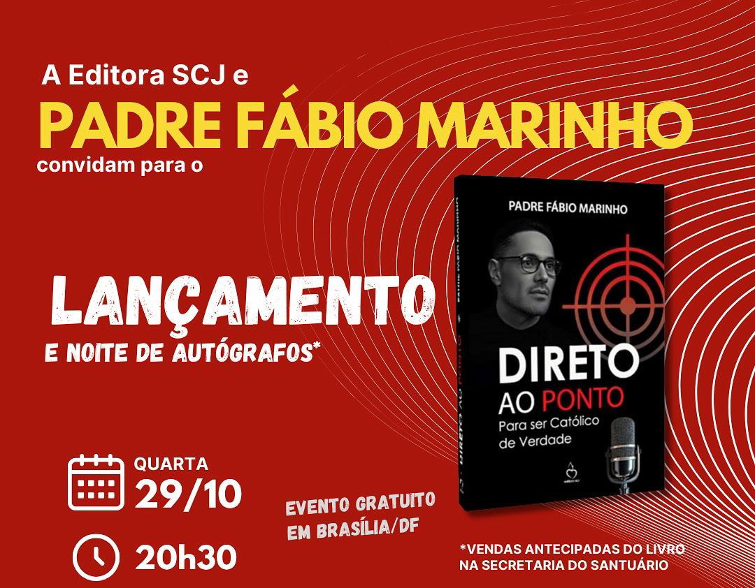 Padre Fábio Marinho lança novo livro “Direto ao Ponto” em Brasília nesta quarta (29)