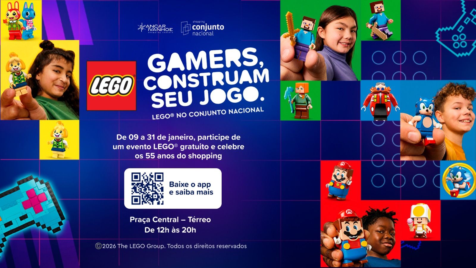 LEGO® Gaming chega ao Conjunto Nacional com experiência interativa para crianças e famílias