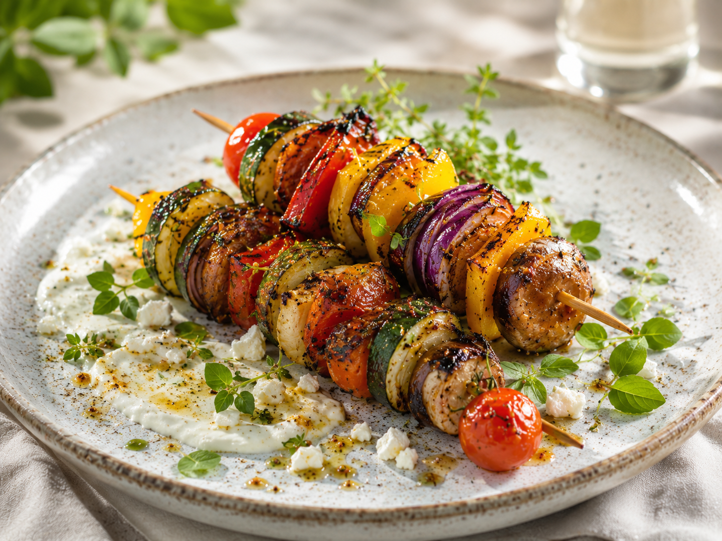 Brochettes de légumes du soleil laquées à L’ALCHIMISTE